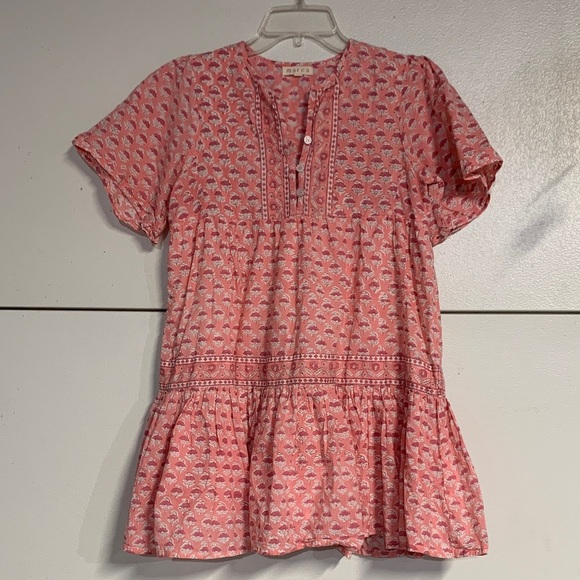 MAREA WOMENS TIKI DRESS COVERUP MINI PINK XS - Picture 2 of 7